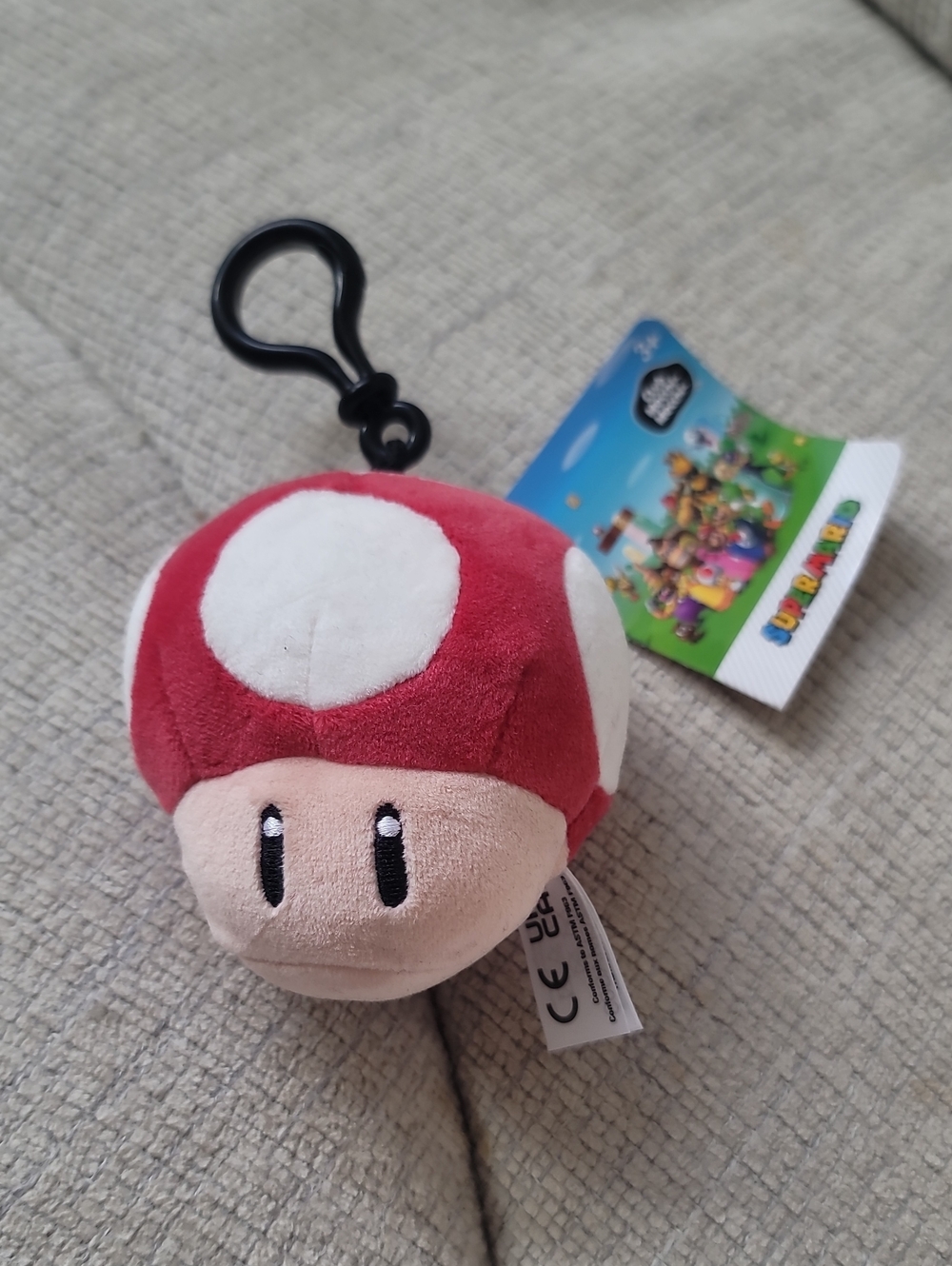 NWT Red Mushroom Plush Keychain (Super Mario)
